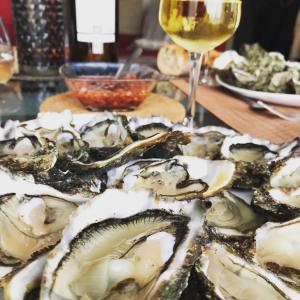 Huitres vinaigre échalottes