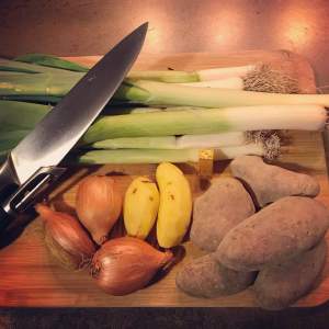 Ingrédients soupe poireaux